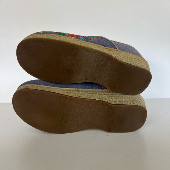 Dansko Vegan Canvas Paisley Embroidered Espadrille Mule Clogs, Blue Denim, 39 - Picture 7 of 10